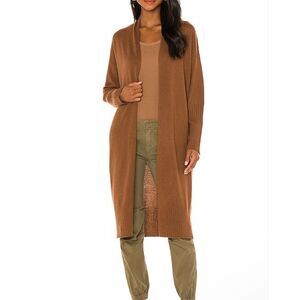 Nili Lotan Long Sleeve Knit Open Front Sweater Cardigan Brown Size 0 Small